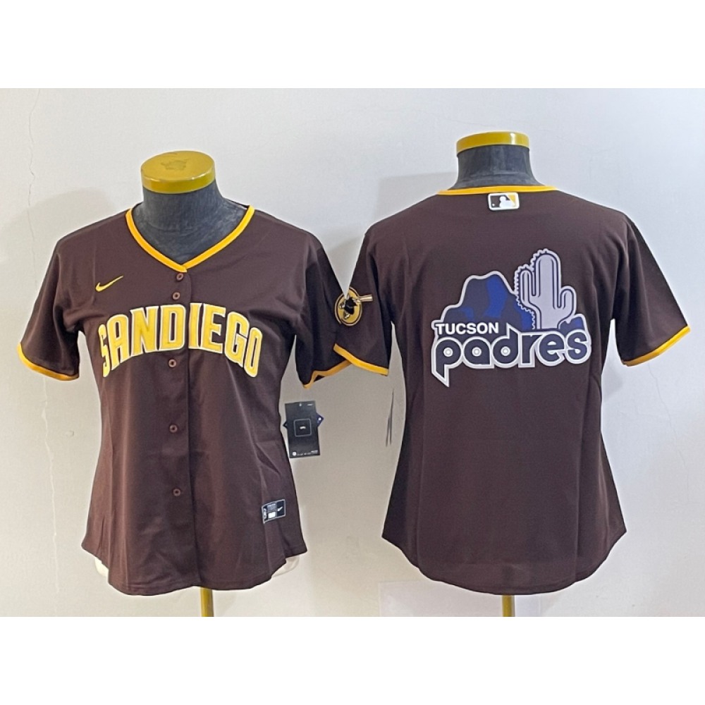 Youth San Diego Padres Brown Team Big Logo Stitched Baseball Jersey 1