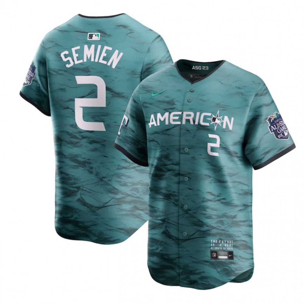 Youth Texas Rangers #2 Marcus Semien Teal 2023 All-star Stitched Baseball Jersey 1