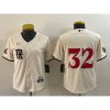 Youth Texas Rangers #32 Evan Carter Cream 2023 City Connect Stitched Baseball Jersey