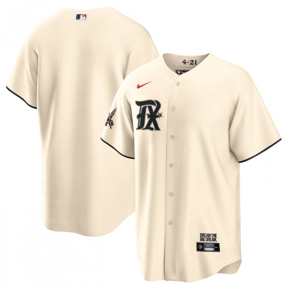 Youth Texas Rangers Blank Cream 2023 City Connect Stitched Baseball Jersey 1