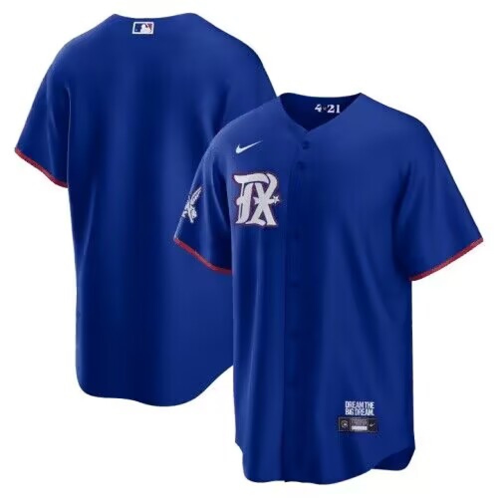 Youth Texas Rangers Blank Royal 2023 City Connect Stitched Baseball Jersey 1