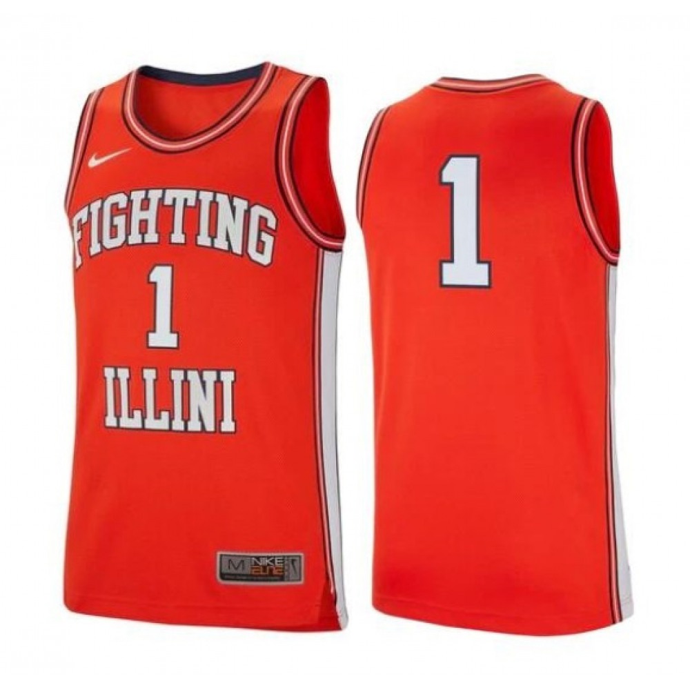 Youth llinois Fighting Illini #1 Orange Basketball Stitched Jersey 1