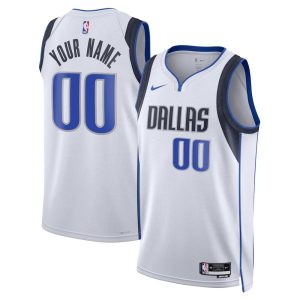 Men's Dallas Mavericks Nike White Swingman Association Edition Custom Jersey