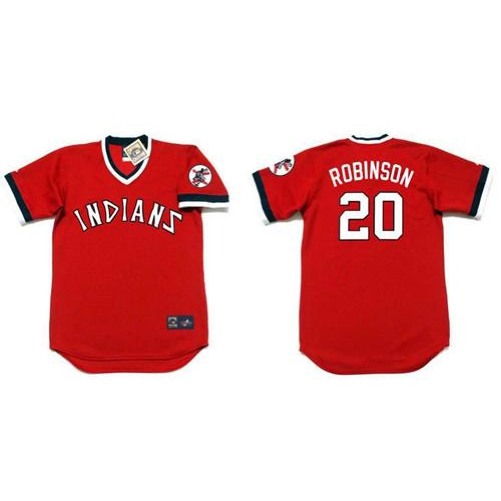 indians #20 Eddie Robinson Red 1978 Turn Back The Clock Stitched MLB Jersey 1