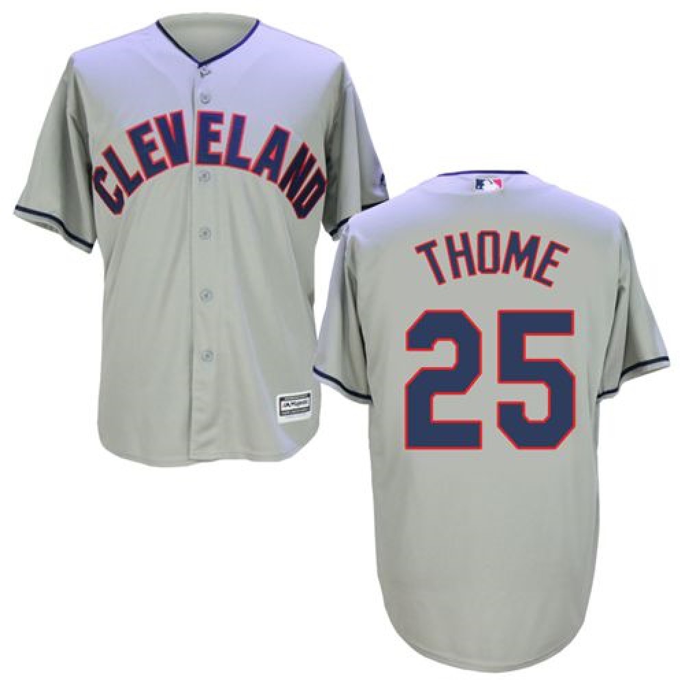 indians #25 Jim Thome Grey New Cool Base Stitched MLB Jersey 1