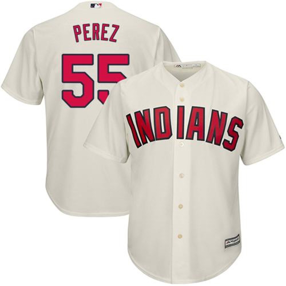 indians #55 Roberto Perez Cream Alternate Stitched Youth MLB Jersey 1