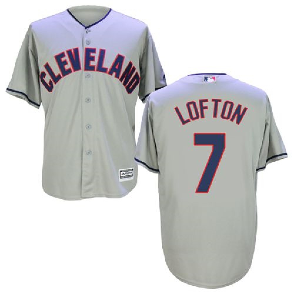 indians #7 Kenny Lofton Grey New Cool Base Stitched MLB Jersey 1