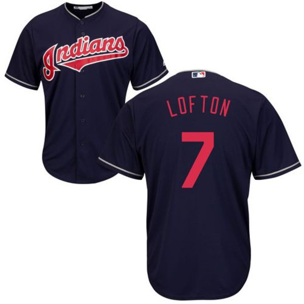 indians #7 Kenny Lofton Navy Blue New Cool Base Stitched MLB Jersey 1