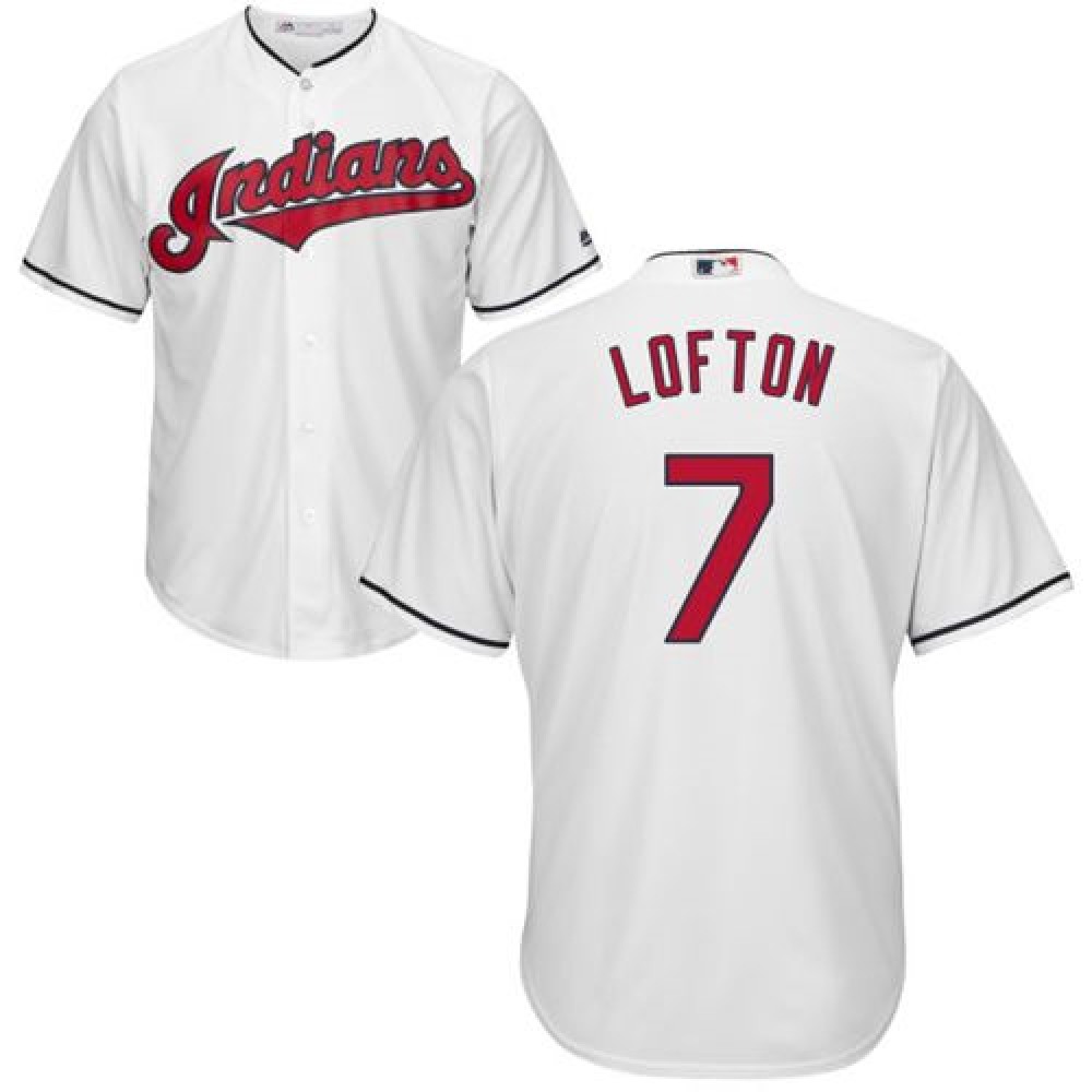 indians #7 Kenny Lofton White New Cool Base Stitched MLB Jersey 1