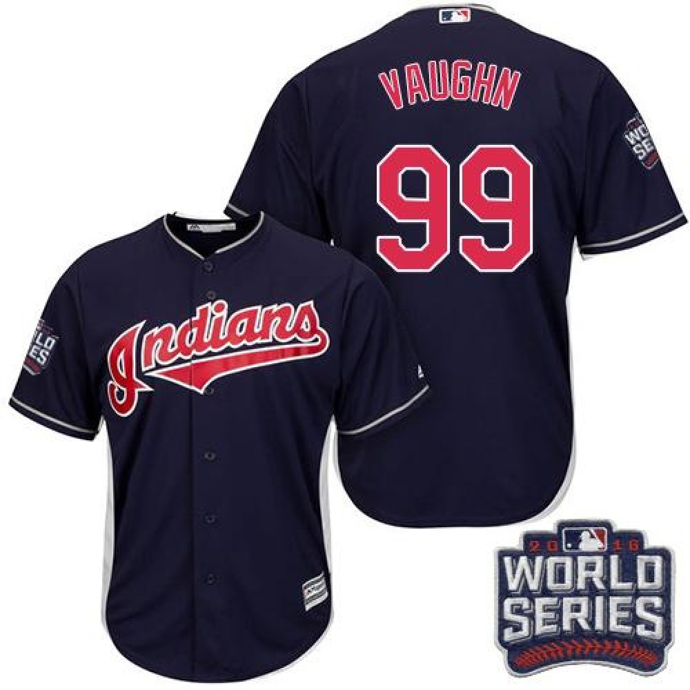 indians #99 Ricky Vaughn Navy Blue Alternate 2016 World Series Bound Stitched Youth MLB Jersey 1