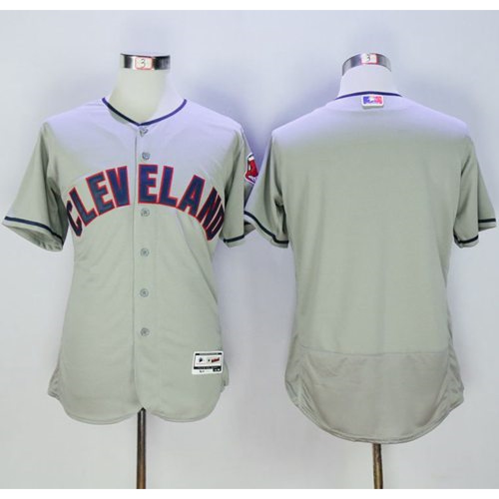 indians Blank Grey Flexbase Authentic Collection Stitched MLB Jersey 1