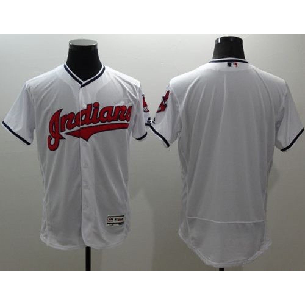 indians Blank White Flexbase Authentic Collection Stitched MLB Jersey 1