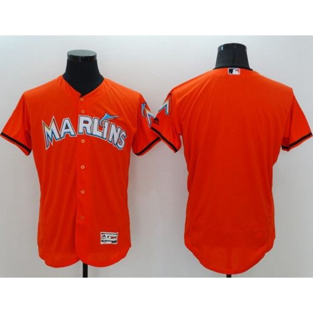 marlins Blank Orange Flexbase Authentic Collection Stitched MLB Jersey 1